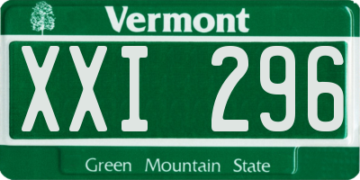 VT license plate XXI296
