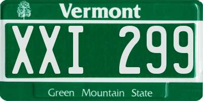 VT license plate XXI299