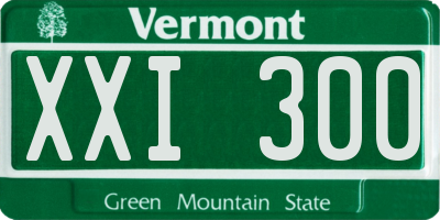 VT license plate XXI300