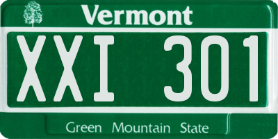 VT license plate XXI301