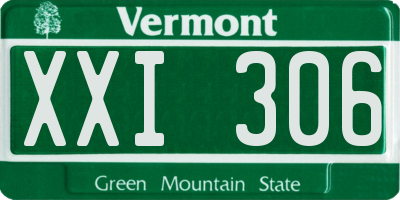VT license plate XXI306
