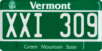 VT license plate XXI309