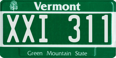 VT license plate XXI311