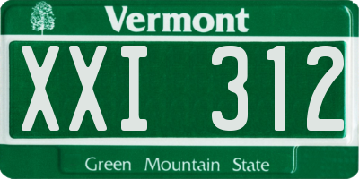 VT license plate XXI312