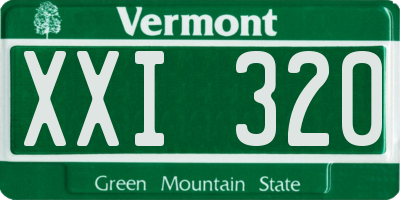 VT license plate XXI320