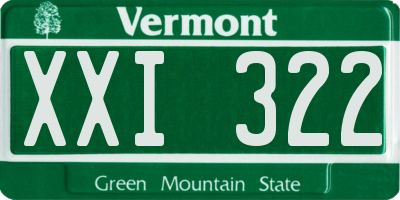 VT license plate XXI322