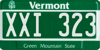 VT license plate XXI323