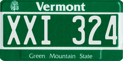 VT license plate XXI324