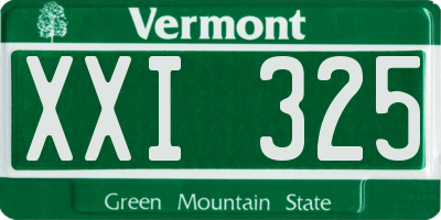 VT license plate XXI325