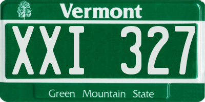 VT license plate XXI327