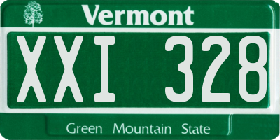 VT license plate XXI328