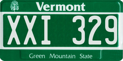 VT license plate XXI329
