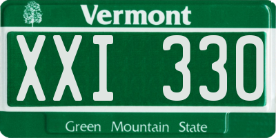 VT license plate XXI330