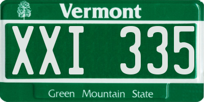 VT license plate XXI335