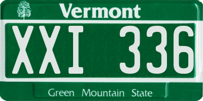 VT license plate XXI336