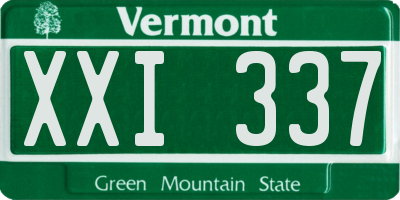 VT license plate XXI337