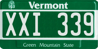 VT license plate XXI339