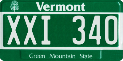 VT license plate XXI340