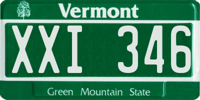 VT license plate XXI346