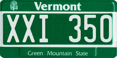 VT license plate XXI350