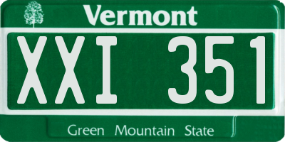 VT license plate XXI351
