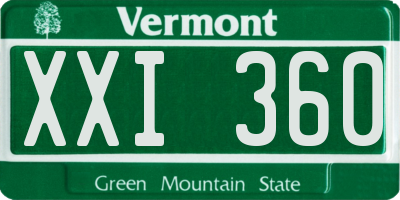 VT license plate XXI360