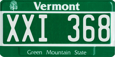 VT license plate XXI368