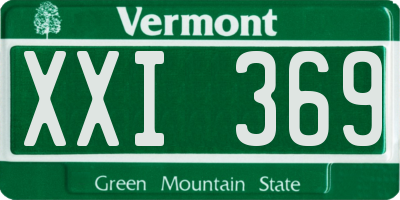 VT license plate XXI369