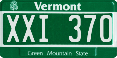 VT license plate XXI370