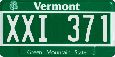 VT license plate XXI371