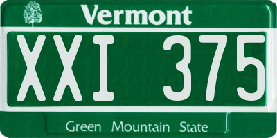 VT license plate XXI375