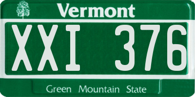 VT license plate XXI376