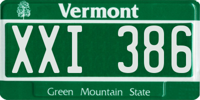VT license plate XXI386