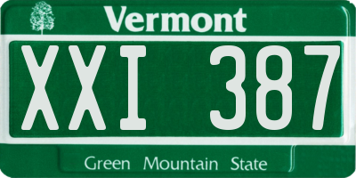 VT license plate XXI387