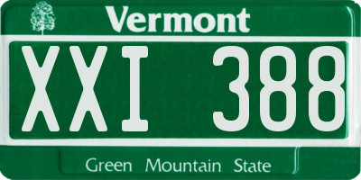 VT license plate XXI388