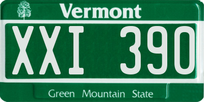 VT license plate XXI390