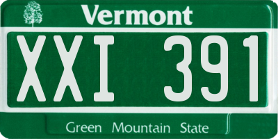 VT license plate XXI391