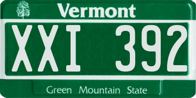 VT license plate XXI392