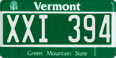 VT license plate XXI394