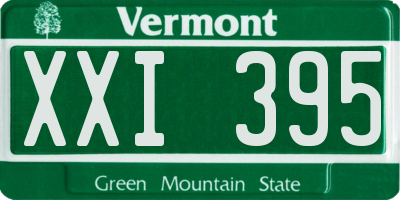 VT license plate XXI395