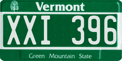 VT license plate XXI396