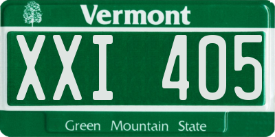 VT license plate XXI405