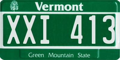 VT license plate XXI413