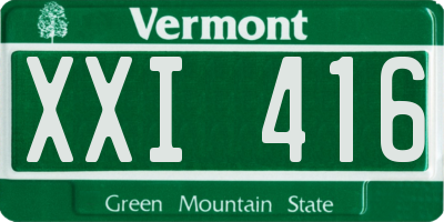 VT license plate XXI416