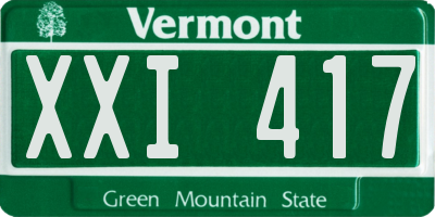 VT license plate XXI417