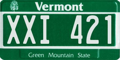 VT license plate XXI421