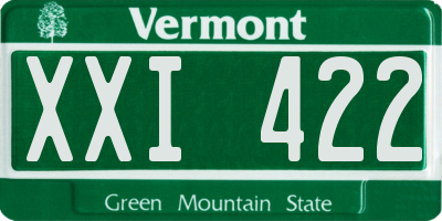 VT license plate XXI422