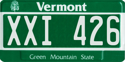 VT license plate XXI426