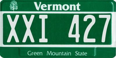 VT license plate XXI427