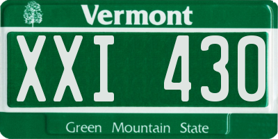 VT license plate XXI430